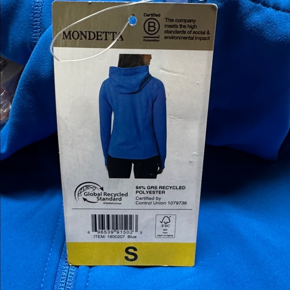 Mondetta active full zip jacket with hood moisture wicking with brush inside - Picture 7 of 12